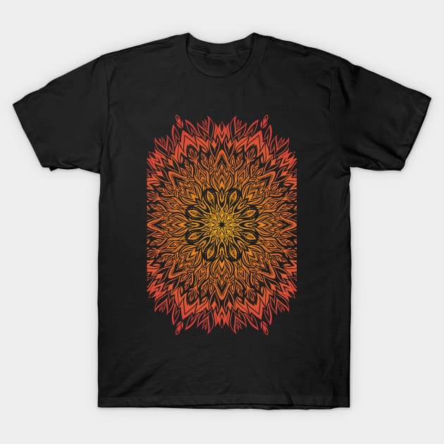 Fire Spirit Mandala T-Shirt by polliadesign